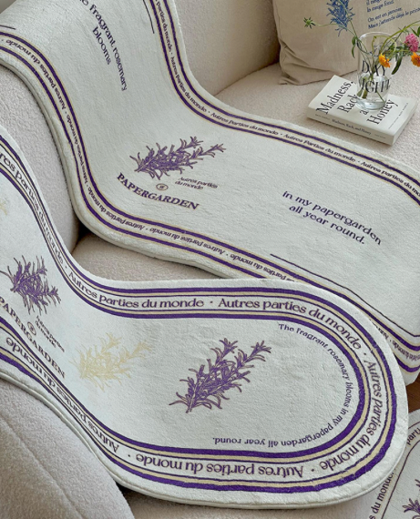 Soft Fluffy Rug     Herb Tulip PAPER GARDEN Printing Bedroom Long Bedside Carpet Area Floor Pad Mat Aesthetic Home Kids Room Nursery Warm Decor Rugs