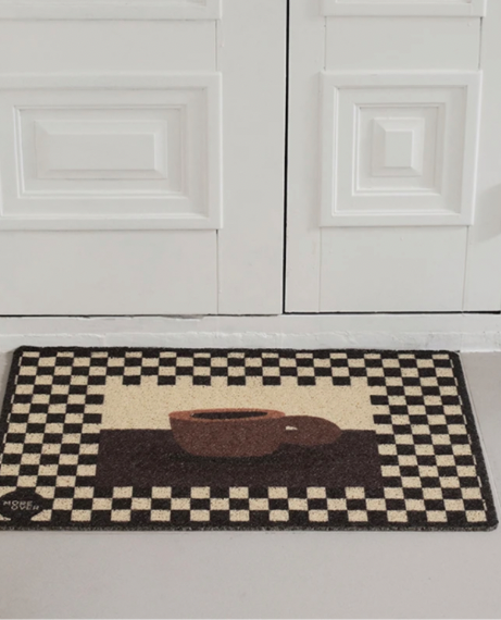 Chic Hallway Mat  PVC Cuttable Coffee Vase Pattern Entrance Carpet Area Anti Dust Floor Pad Welcome Doormat Aesthetic Entranceway Foyer Trending Home Decor Mats
