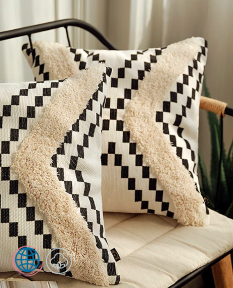 Moroccan Tufting Cushion Cover   Morocco Pillow Case Geometric Pillowcase Nordic Beige Cream Cotton Back Support Covers Trending Decorative Hotel Home Decor