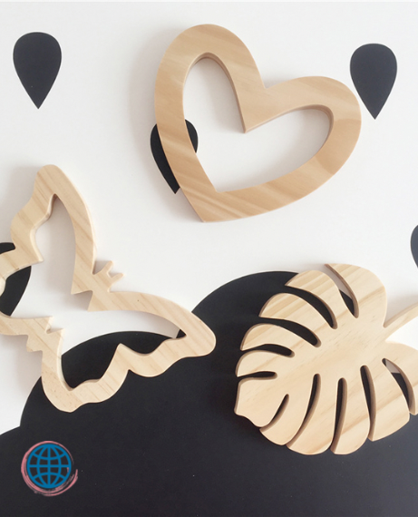 Wooden Ornaments  Japanese Home Decoration Accessories Wood Wall Desk Miniature Craft Work Nordic Baby Kids Star Moon Plane Leaf Butterfly Heart Rabbit Room Nursery Bedroom Trending Japan Norway Decor