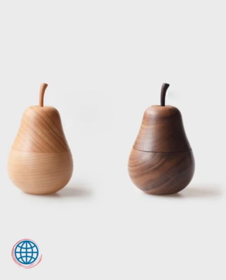 Wood Toothpick Storage Jar   Beechwood Black Walnut Toothpicks Organizer Containers Small Pear Shape Fruit Fork Jars Container Creative Modern Kitchen Serveware Organizers Trending Wooden Beachwood Accessories