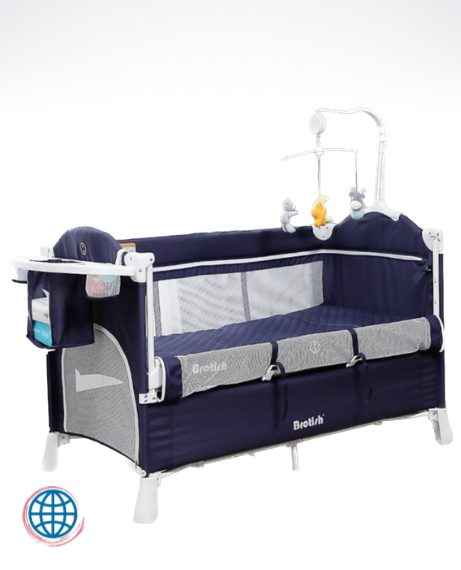 Multifunction Baby Crib Multifunctional Foldable Baby Bed With Diaper Table Cradle Rocker Travel Game Beds Portable Baby Cribs For 0-6 Years Old in trending Blue