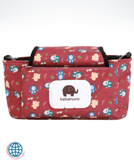 Baby Stroller Bag with Detachable Handbag Multifunctional Trolley Organizer Floral Print Pram Buggy Strollers Bags in trending red