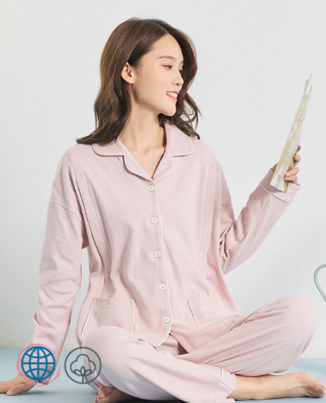 Maternity Cotton Nursing PJs  Women’s Spring Night Wear Nighties Clothes Sleepwear Breastfeeding Nightwear Pajamas Pregnancy Loungewear for Woman In trending pink