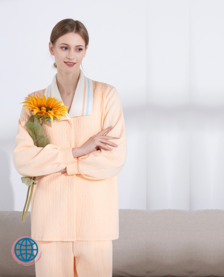 Maternity Country PJs  Women’s Solid Color Confinement Clothes Winter Postpartum Thickening Maternity Cotton Nursing Soft And Comfortable Sleepwear for Plus Size Woman in Trending  Apricot