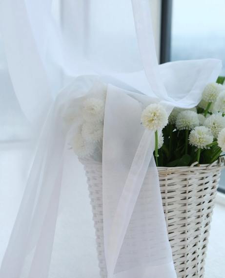 White Voile Drape