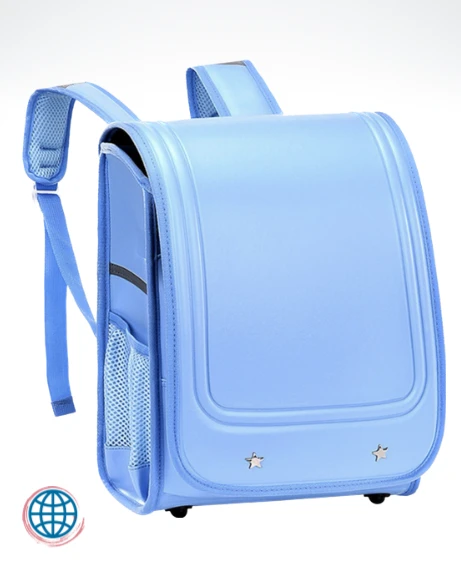 Large Capacity School Bag   Japanese Randoseru Primary Backpacks Children Waterproof Orthopedic Schoolbags for kid Girls Boys book bags Japan Backpack in trending Sky Blue