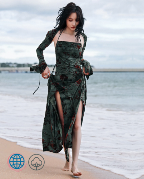 Flocking Backless Evening Maxi Dress  Women’s Bohemia Vintage Punk Punkrock Goth Gothic Long Length Elegant Boho Luxury Bottle Green 2 Piece Designer Slip Dresses for Bohemian trending Woman