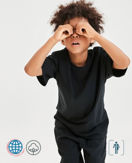 Teen Crewneck T-Shirt in Cotton Linen   Unisex Boys Girls Summer Short Sleeve Tops Round O-Neck Tees Casual Activewear Sport Streetwear School trending Teens Kids Fitness T-Shirts Clothes 8 10 12 Years In Black