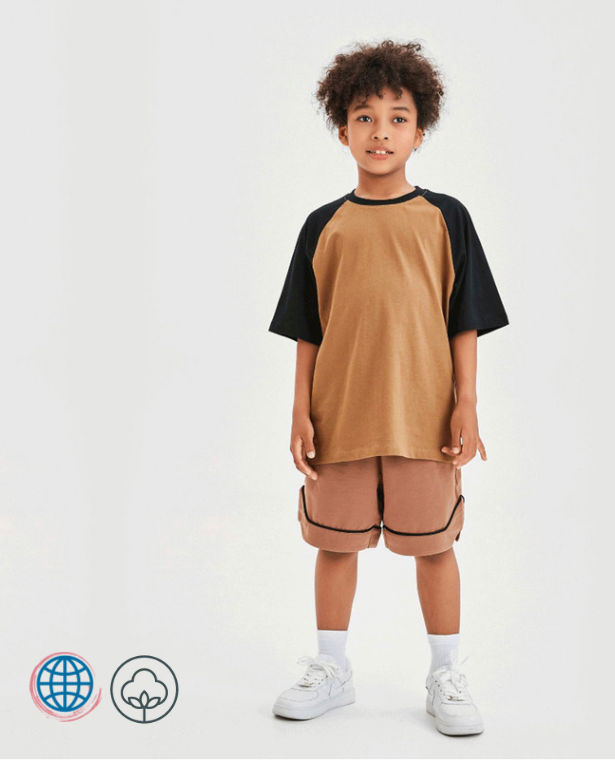 Teen Cotton Sport T-Shirt   Kids Unisex Boys Girls Tops 230G Loose Round O-Neck Crewneck for Girls Unisex Boys School Children Tees Activewear Fitness T-Shirts Clothes 10 12 Years Teens European American Style trending Tops in Dark Brown