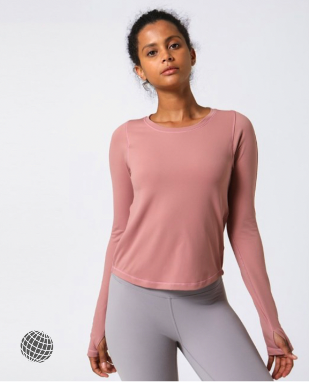 MiteigiYūki Long Sleeve Crewneck Yoga Top  Women’s Thick Fitness Sportswear t-shirt Apparel Elastic Sports Gym Clothes Full Length Shirt Training Wear Activewear for trending Woman t-shirts in Light Purple Pink