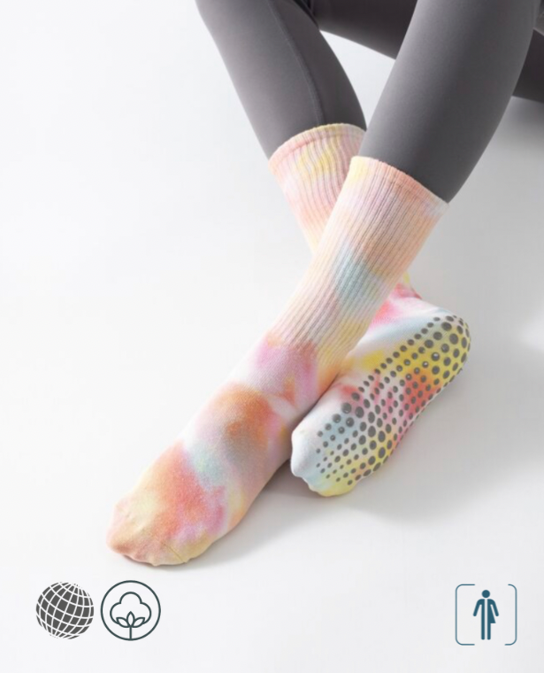 Non-slip Yoga Socks  Genderful Unisex Anywear Mens Women’s Cotton Breathable Sweat-absorbing Gradient Color Stocking Mid-tube Gym Dance Ballet Pilates Footwear for trending Woman Man  in Pink