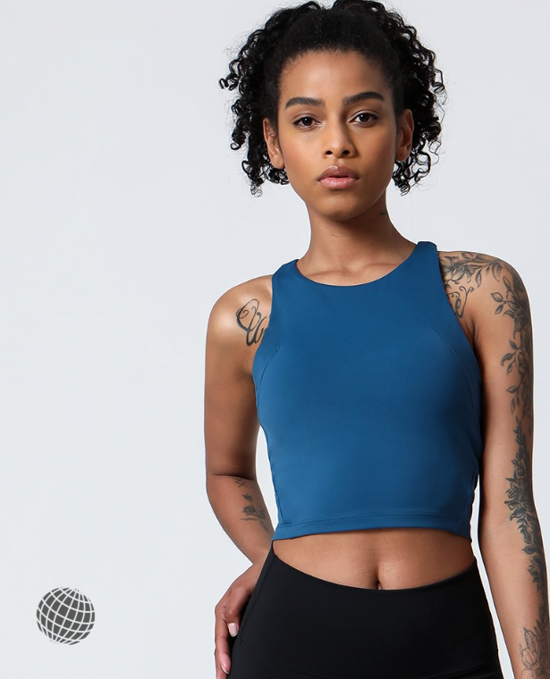 MiteigiYūki Sports Yoga Brami Vest  Women’s High Quality Tight Sport Bra Running Tops Fitness Gym Activewear Plus Size Exercise Crop Tank Top for trending Woman in Blue
