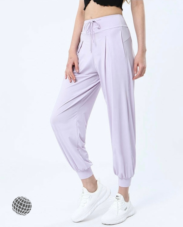 MiteigiYūki UPF50+ Sports Joggers  Women’s Cool Feeling Activewear Exercise Running Yoga Pilates Leggings Elastic Soft Summer Gym Fitness Jogging Harem Pants Plus Size Sweatpants Sportswear for trending Woman in Light Lilac Purple