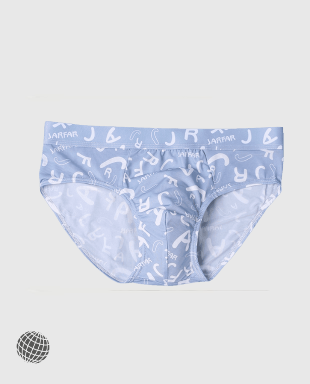 JARFAR Low-Rise Ice Silk Briefs   Mens Sexy Underwear Breathable Penis Bulge Pouch Underpants Mesh U Convex Letter print Plus Size Panties for trending Man in Blue