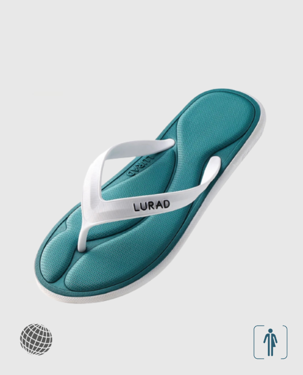3D Memory Sponge Flip Flops  Genderful Men's Women’s Unisex Anywear Summer LURAD print PU Massage Anti-skid Outdoor Sandal Clip Casual Beach House Rubber Soft Slippers Holiday Vacation Getaway Petite Plus Size Footwear for trending Man Woman in Green White