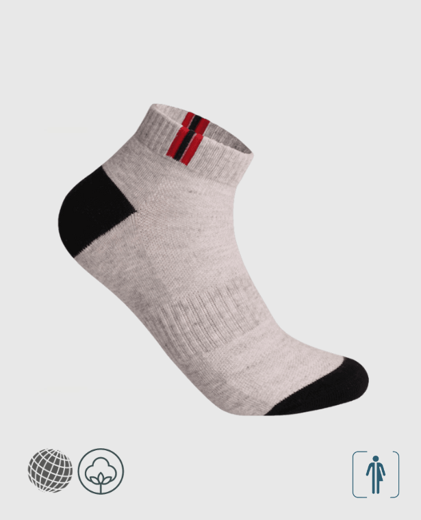 Cotton Ankle Socks   Genderful Men's Women’s Anywear Sport Fitness Sportswear Standard Thickness Breathable Trendy Fashion Sweat-absorbent Thick Bottom Sports Short Unisex Footwear for trending Man Woman in Gray grey
