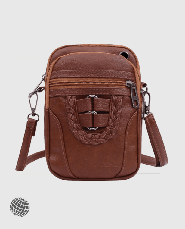 Vegan Leather Shoulder Bag  Women’s Small Vintage Crossbody Cash Purse Cell Phone Fashion Soft PU Handbag Purse Bags for trending Woman in Coffee Brown
