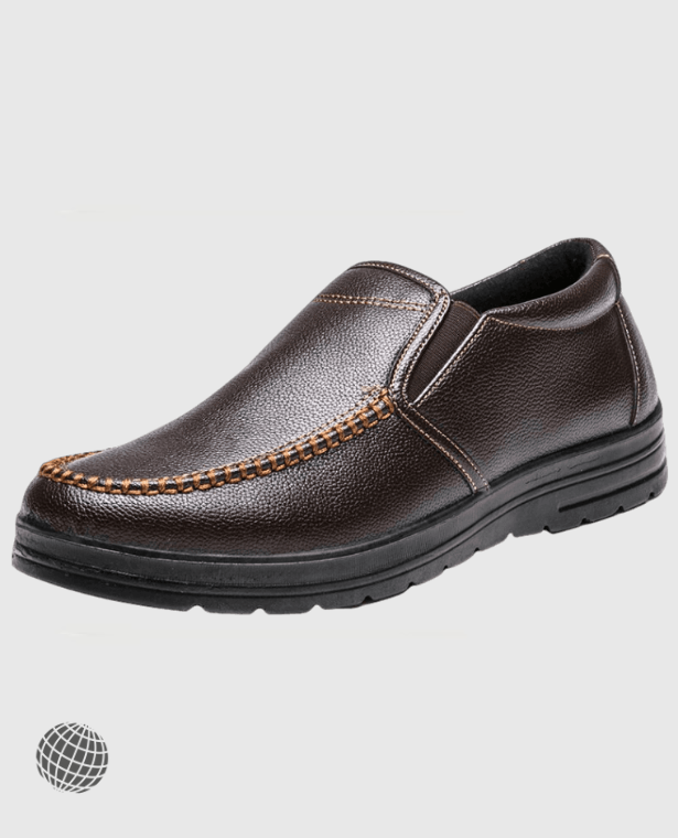 Light Leather Loafers  Mens Casual Outdoor Walking Shoe Comfortable Sneakers Soft Loafer Shoes Footwear for trending Man in Brown