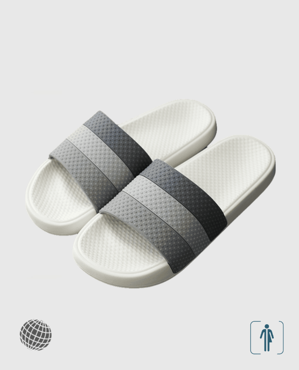 Anti-Skid Slippers  Genderful Women’s Men’s Unisex Anywear Flip Flops Shoes Massage Granule Upper Summer Wear Antiskid Couple Soft Bottom Indoor Bath Bathroom Home Outdoor Slipper Footwear for trending Man Woman in Gray grey
