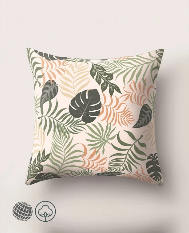 Tropical Plants Pillowcase  Decorative Pillowcases Cover Flamingo Cotton Linen Trending Pillow Case Flowers Covers in Ferns Leaf