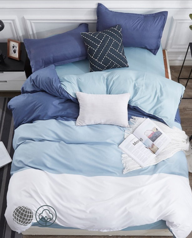 Microfiber Duvet Cover Set   1pc Bed Sheet 1pcs/2pcs Pillowcase Full/Queen/King Size Bedding Sets trending Bedroom Linen in Blue
