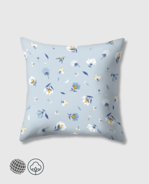 Decorative Throw Pillow  45*45cm Square Case Cover Geometric Floral Print Flower Pillowcase Covers For trending Home in Light Blue