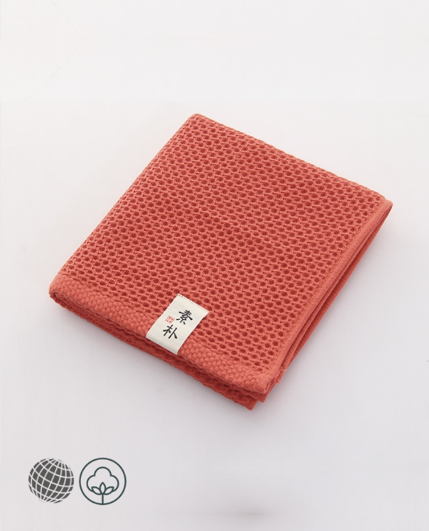 Japanese Honeycomb Towel   1pc super soft Absorbent Portable Solid Color cotton hair Face Quick Drying Adults Plaid Japan Bathroom towels in trending Red
