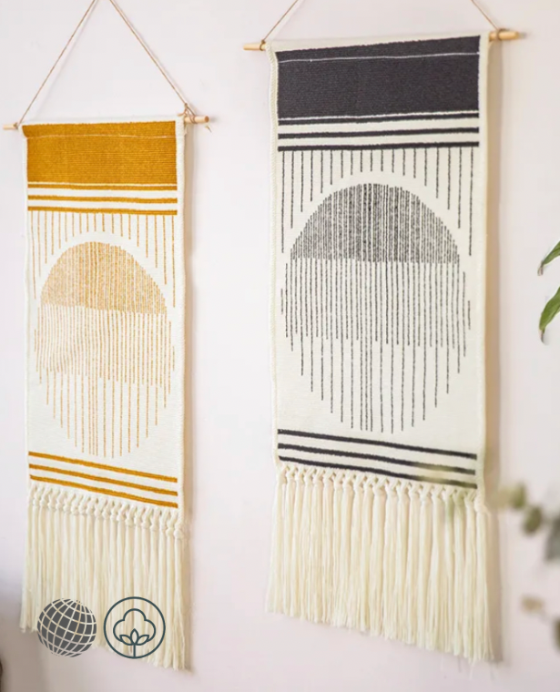 Tassel Art Tapestry   Bohemia Nordic hanging cloth Hand-knitted tassels tapestries Wall Hanging Handmade cotton bohemian style Retro Boho Trending Home Decor