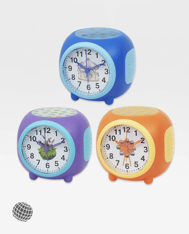 Starry Projection Musical Alarm Clock   Colorful Play Music Luminous Romantic Mute Clocks Children's Gift For Kids Room Decor in trending Blue Orange Purple