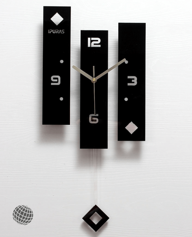 Quartz Nordic Wall Clock With Pendulum    Large Size Hanging Modern Design For Home Decoration Big Duvar Saati Trending Decor Clocks in Black Ipuras