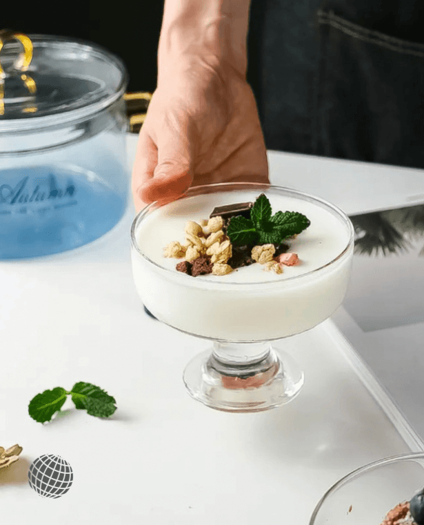 Footed Dessert Dish Dessert Cups  Ice Cream Goblet Glasses Bowls ​Simple Ins Style ​Home Creative Transparent Yogurt Cocktail Glass For Girl 200ml Trending Glass Bowl Cup