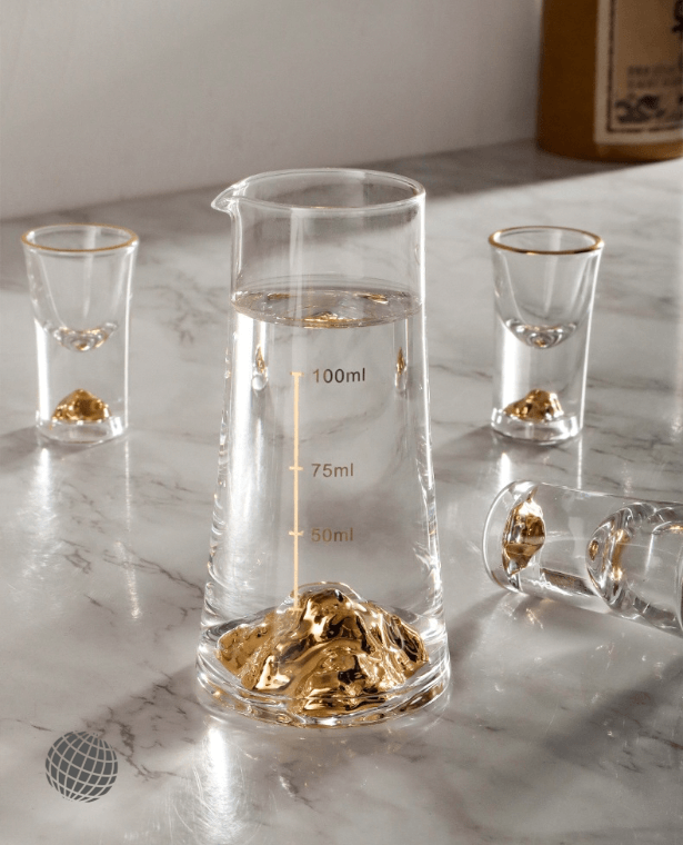 Crystal Glass Carafe & Shot Glass  Wine Divider Wine Glass Home Jinshan Liquor Set Creative High-end Bullet Cup Spirits Light Luxury Shot Glasses Decanters Drinkware Trending Glassware
