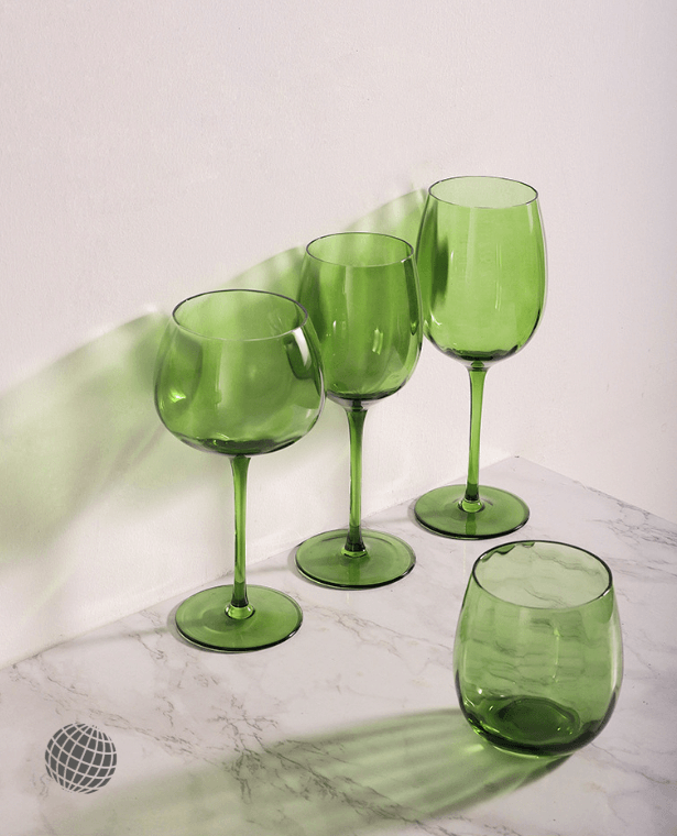 Medieval Glass Cup   with Edged Green Goblet Household Crystal Wine Glasses Champagne Cocktail Whiskey Ice Cream Beer Cups Drinkware Trending Glassware