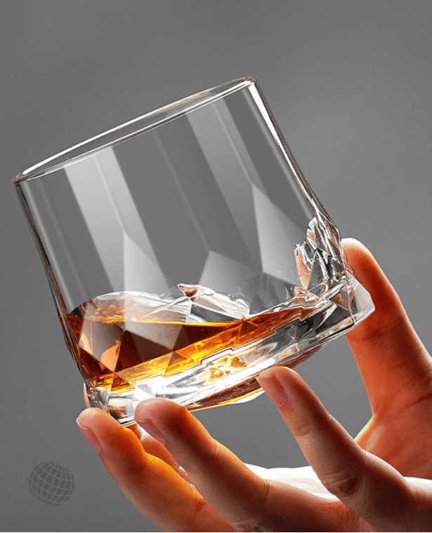 Spinning Whiskey Glass   Creative Wine Bar Accessories Cup for Drinking Bourbon Scotch Cocktails Glasses Drinkware Gifts Trending Transparent Etched Glassware