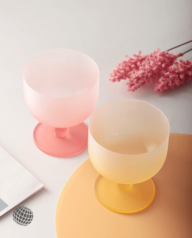 Candy Crystal Cup Creative Series Cocktail Glass High-Value Home Glasses Water Cute Colored Fruit Wine Dessert Serveware Cups Gift 200ml Drinkware Glassware in trending Orange White, Pink