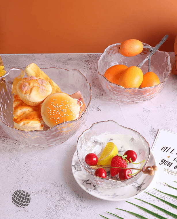 Irregular Glass Salad Bowl   Phnom Penh Fruit Food Storage Containers Soup Dessert Snack Food Mixing Bowls Serveware Kitchen Dining Glassware Tableware in trending Transparent Clear