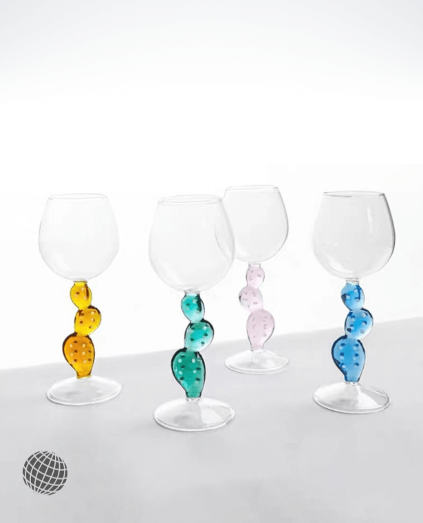 Cactus Stem Glass  Cactai Desert Stemware Wine Cocktail Goblet Champagne Cup High Borosilicate Heat Resistant Drinkware Goblets Barware Trending Glassware Cups