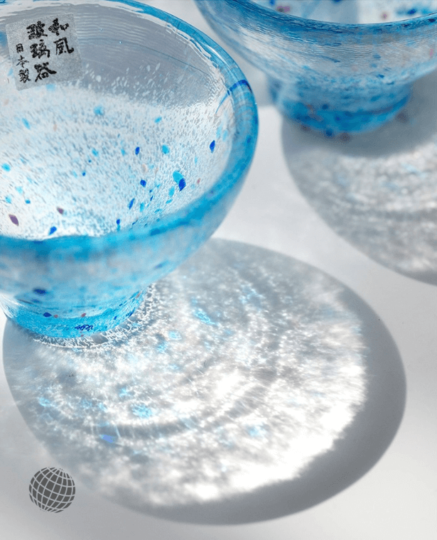 Japanese Glass Tea Cup 55ml   Heat-resistant Handmade Master Mug Crystal Glass Exquisite Japan Sake Cups Kung Fu Teacup Glassware Trending Bar Drinkware in Blue