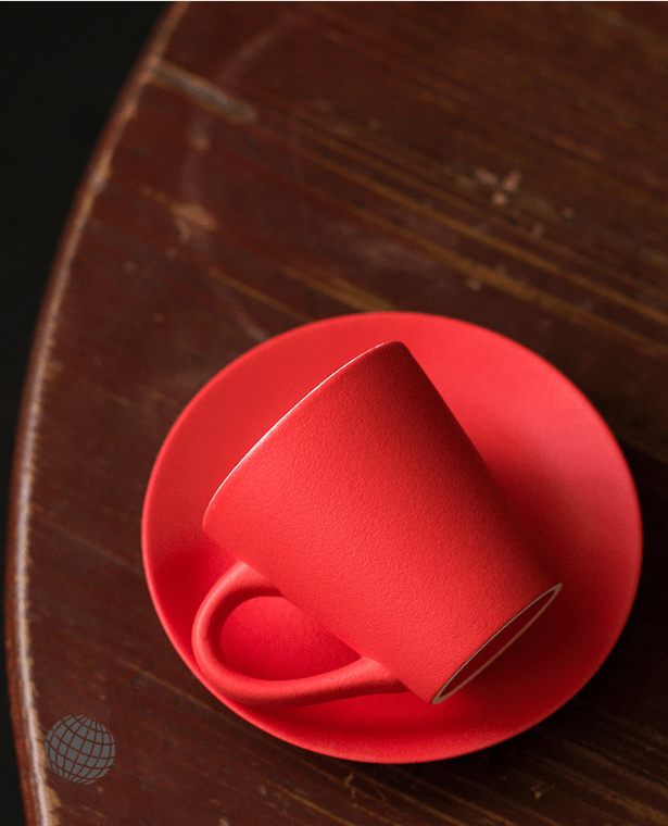 Persian Coffee Cup and Saucer  Handmade Ceramic Set Home Mini Small Arab Creative Espresso Porcelain Mug Original Beautiful Tea Mugs Pair Sets Arabian Drinkware Cups in trending Red