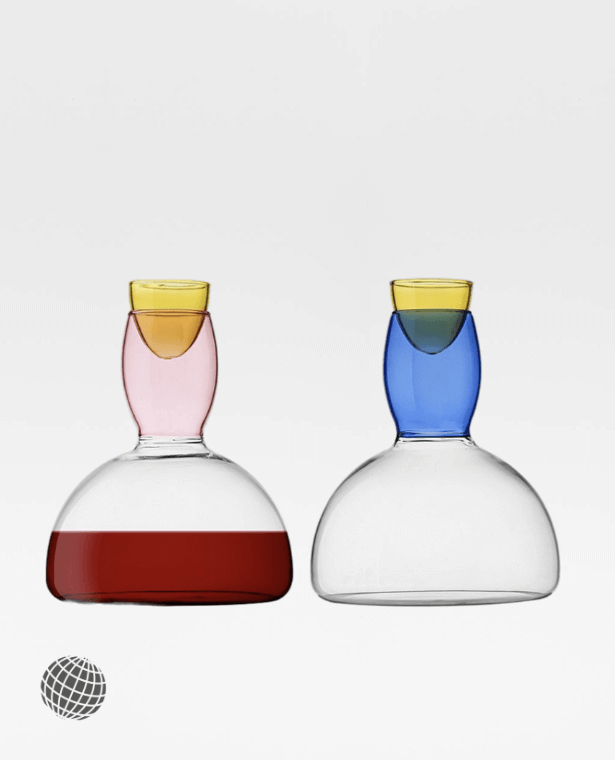 Crystal Carafe 1500ml  High Capacity Nordic Creative Color Contrast Colorful Lead-Free Glass Kettle Heat Resistant Wine Fast Decanter Pot Home Serveware Multicolored Carafes Barware Decanters in Blue Pink Norway Scandinavia Scandinavian Norwegian Trending Glassware