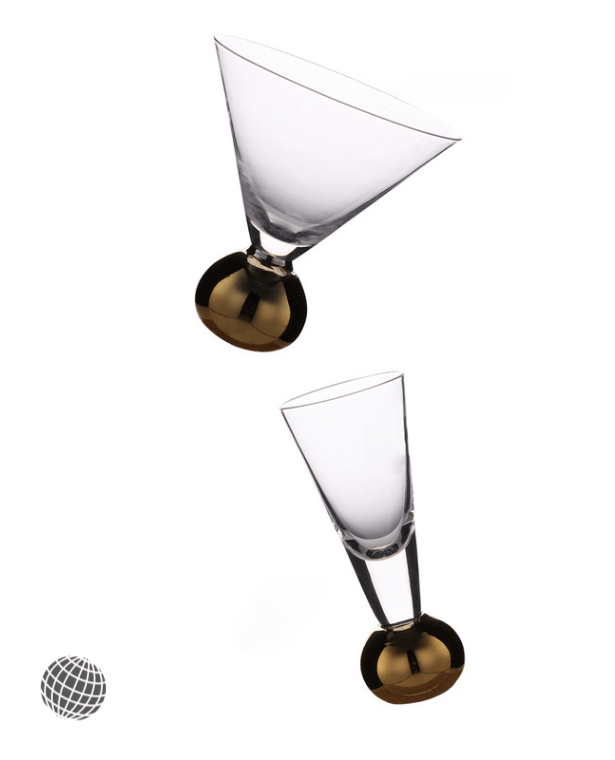 Creative Glass  Cocktail Glasses with Golden Ball Beautiful Juice Cups Transparent Champagne Goblet Glass Party Bar Drinkware Utensils Shot Trending Glassware