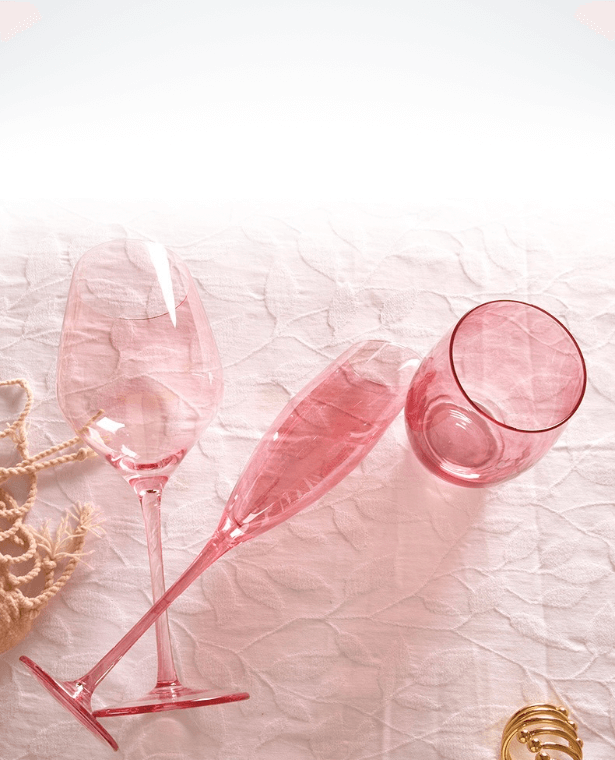 Flamingo Slanted Glassware  Champagne Glasses Water Cup Set Crystal Light Luxury Retro Goblet Home Pink High-Value Bordeaux Wine Glass trending Barware