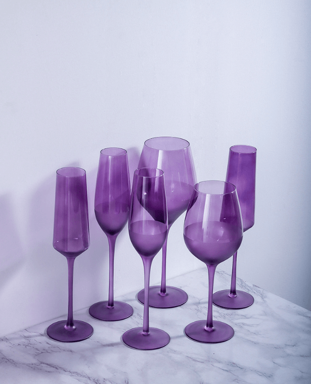 Lead-Free Crystal Glass  Champagne Wine Glasses Set Home Big Belly Goblet Bordeaux Light Luxury Charm Purple Burgundy Whiskey Cup Trending Barware Glassware cups