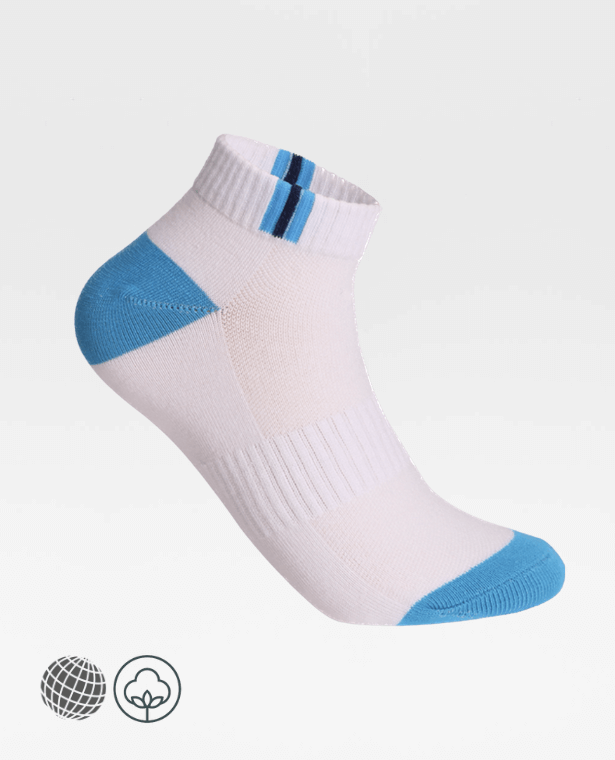 Ankle Socks   Men's Standard Thickness Cotton Breathe Breathable Trendy Fashion Sweat-absorbent Thick Bottom Sports Short Unisex for Man Woman in trending Light Blue white