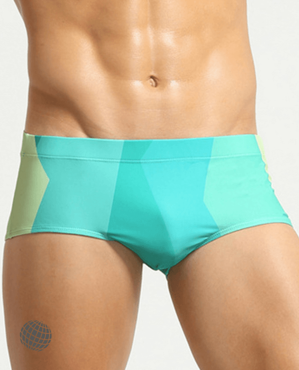 Low Rise Swim Trunks  Mens Summer Bikini Swimwear Sexy Low-Rise Beach Sunbathing Trunks Swimsuit Elastic Boxers Shorts Big U Convex Pouch Boxer Briefs Plus Size Swimwear for Man in trending Green