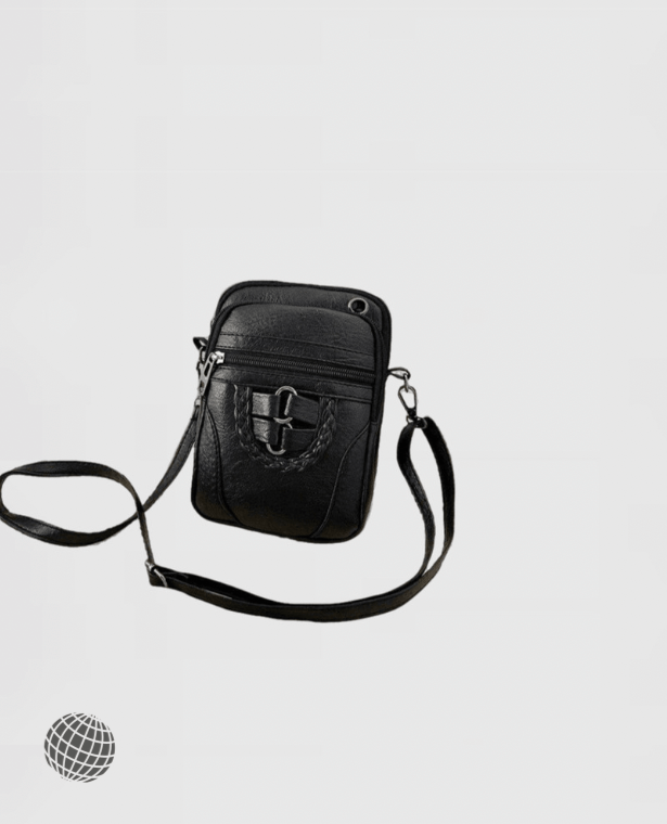 Vegan Leather Crossbody Bag  Women’s Small Vintage Shoulder Cash Purse Cell Phone Fashion Soft Handbag Purse Bags for Woman in trending Black