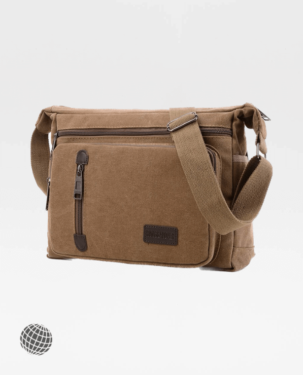 Canvas Shoulder Bag   Genderful Unisex Anywear Bottle Mens Women’s Casual Simple Fashion Retro Multi Layered Bags in trending Brown