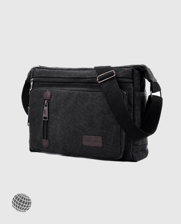 Shoulder Bag   Genderful Unisex Anywear Bottle Mens Women’s Casual Simple Fashion CanvasRetro Multi Layered Bags in trending Black