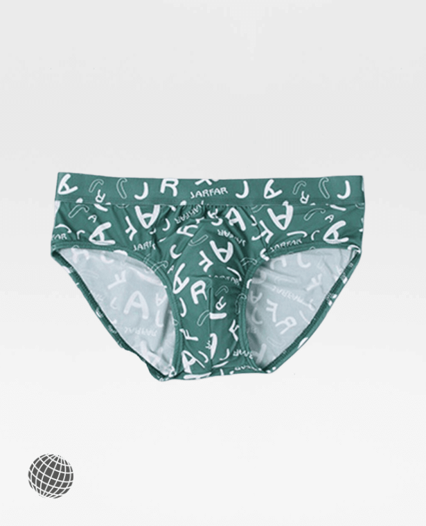 Low-Rise Ice Silk Briefs   Mens Sexy Underwear Breathable Penis Bulge Pouch Underpants Mesh U Convex JARFAR Letter print Plus Size Panties for Man in trending Green
